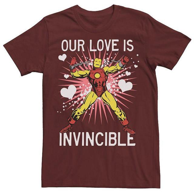 Mens Marvel Iron Man Our Love Is Invincible Tee Med Red Product Image