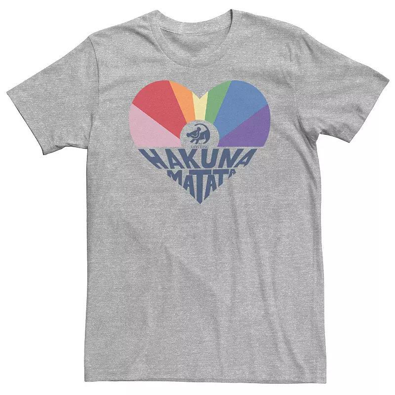 Big & Tall Disney Lion King Simba Hakuna Matata Heart Tee, Mens Athletic Grey Product Image