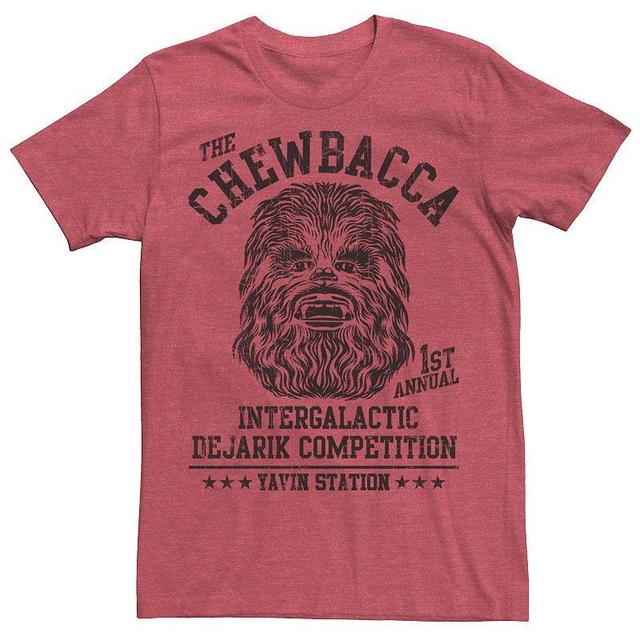 Mens Star Wars Chewbacca Intergalactic Dejarik Competition Graphic Tee Red Grey Product Image