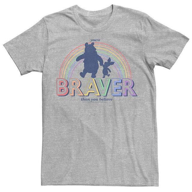 Disneys Winnie The Pooh Pride Youre Braver Than You Believe Adult Tee, Mens Athletic Grey Product Image