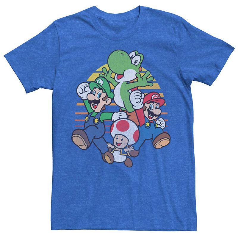 Mens Mario Kart Group Tee Royal Grey Product Image