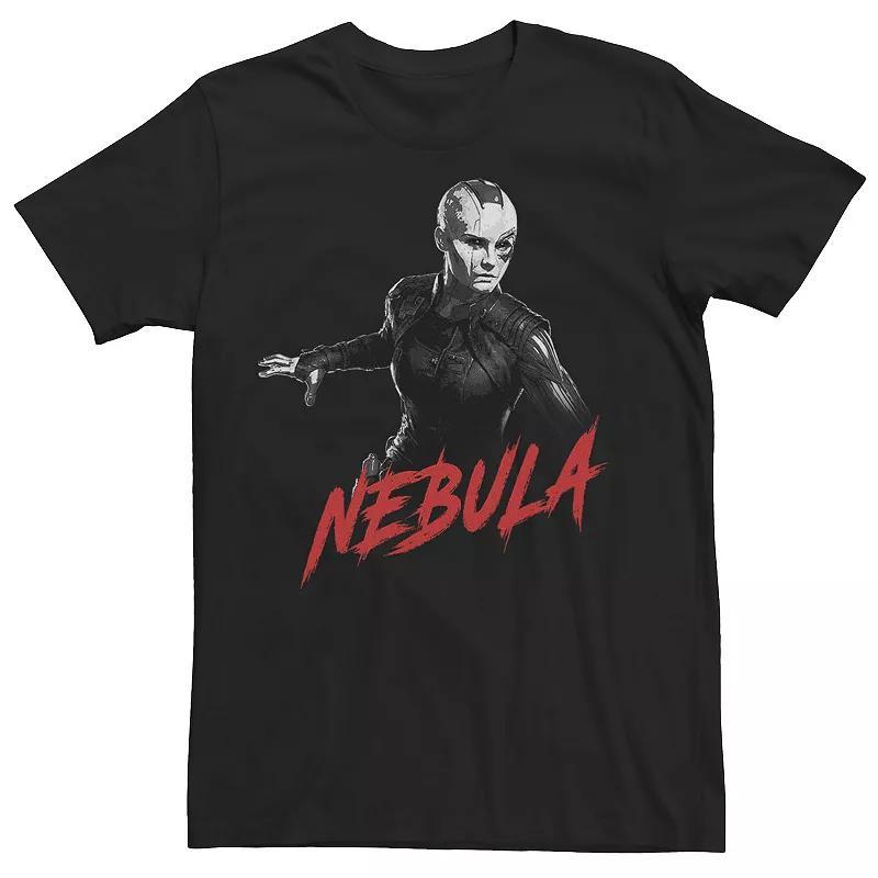 Mens Marvel Nebula Grey Scale Portrait Color Pop Logo Tee Product Image