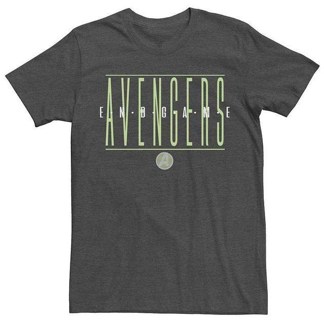 Mens Marvel Avengers Endgame Strike Through Text Tee Grey Heather Product Image