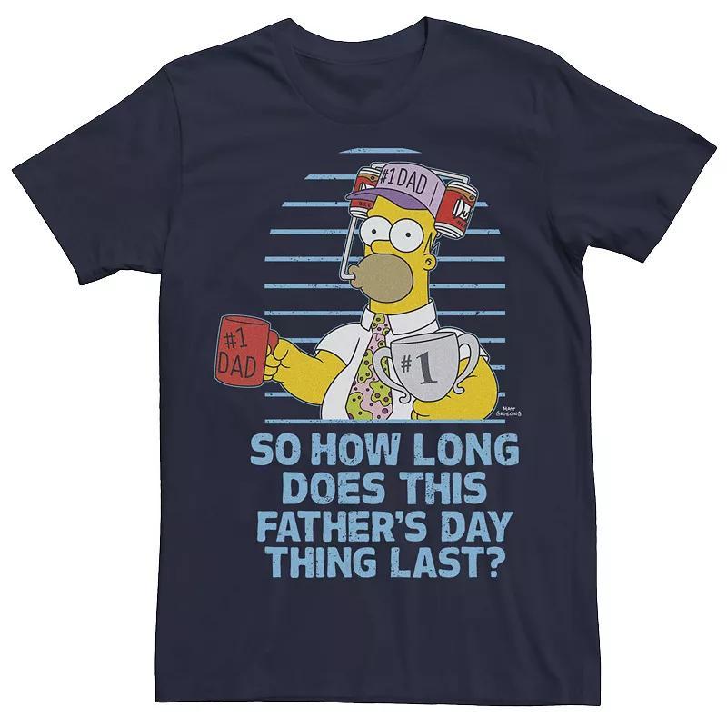 Mens The Simpsons Fathers Day Homer So How Long... Tee Blue Product Image