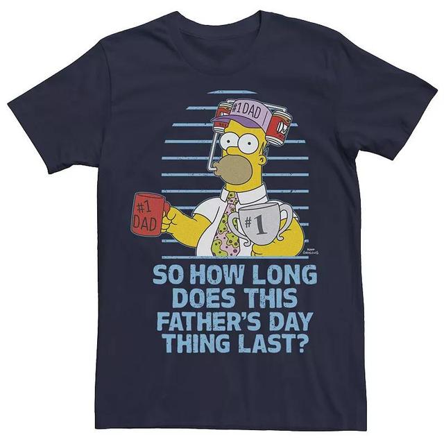 Mens The Simpsons Fathers Day Homer So How Long... Tee Blue Product Image