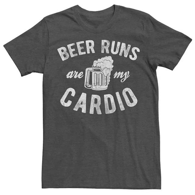 Big & Tall Beer Runs Are My Cardio Mug Tee, Mens Grey Heather Product Image