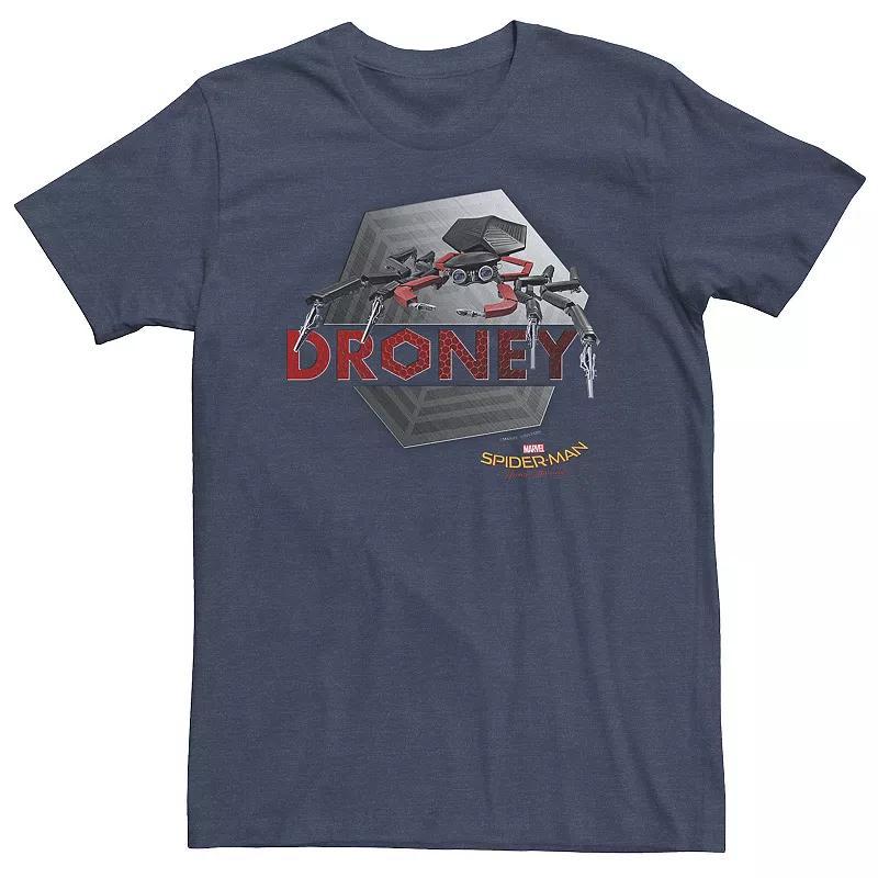 Big & Tall Marvel Spider-Man Homecoming Droney Metallic Tee, Mens Navy Grey Product Image