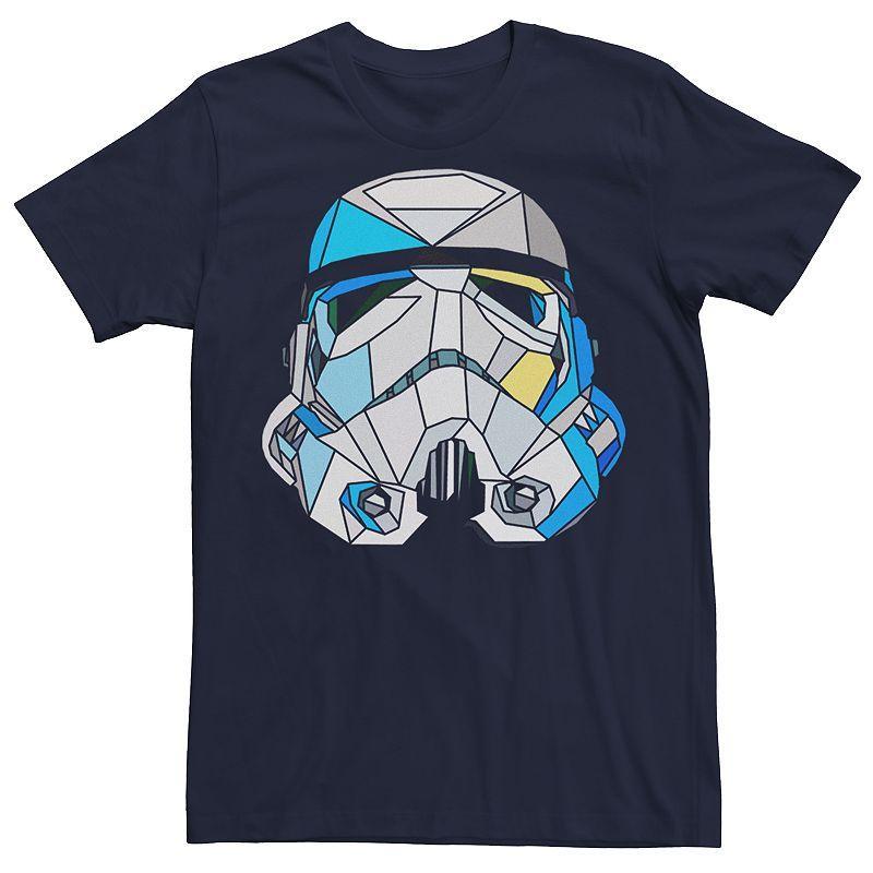 Mens Star Wars Stained Glass Style Stormtrooper Helmet Tee Blue Product Image