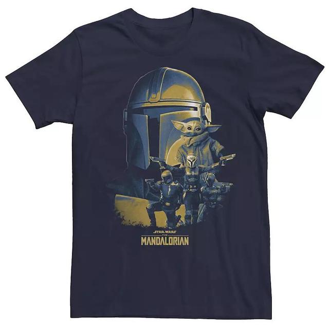 Mens Star Wars The Mandalorian Group Shot Mashup R23 Tee Blue Product Image