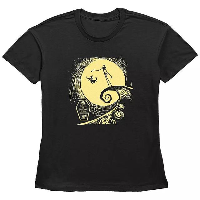 Disneys The Nightmare Before Christmas Jack Skellington Spiral Hill Womens Graphic Tee Product Image