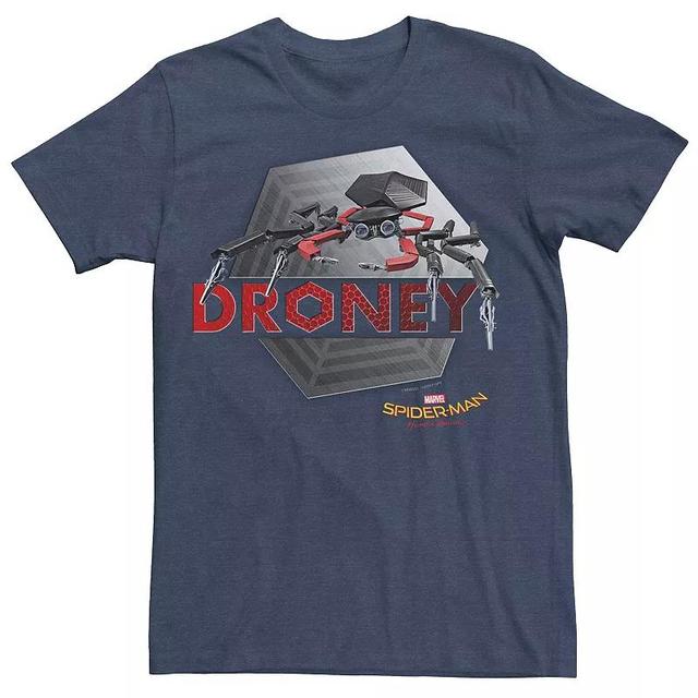 Mens Marvel Spider-Man Droney Metal Web Tee Navy Grey Product Image