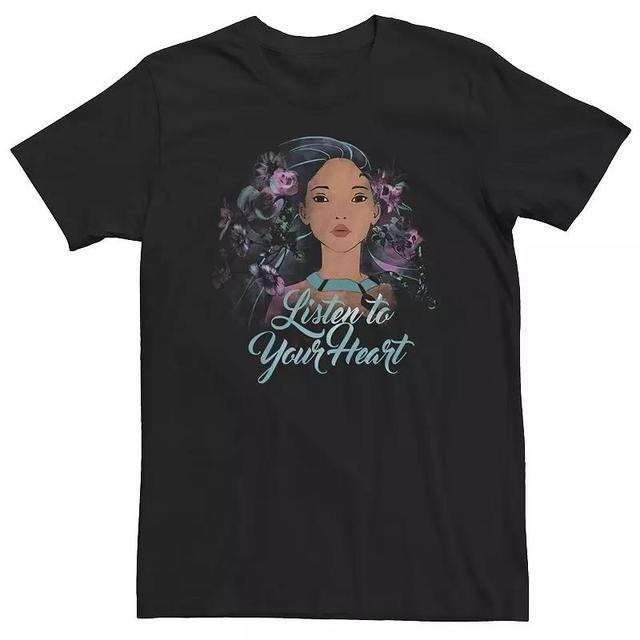 Big & Tall Disney Pocahontas Listen To Your Heart Watercolor Portrait Tee, Mens Product Image