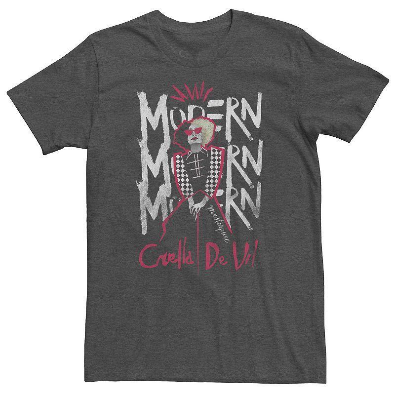 Big & Tall Disney Cruella De Vil Modern Stack Tee, Mens Dark Grey Product Image