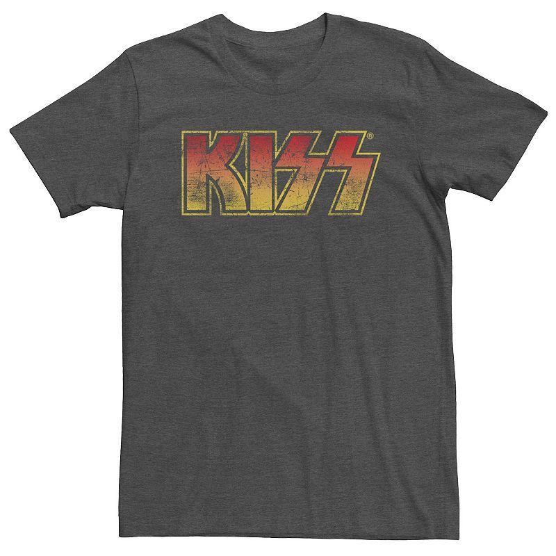 Big & Tall KISS Fired Up Logo Fill Tee, Mens Grey Heather Product Image