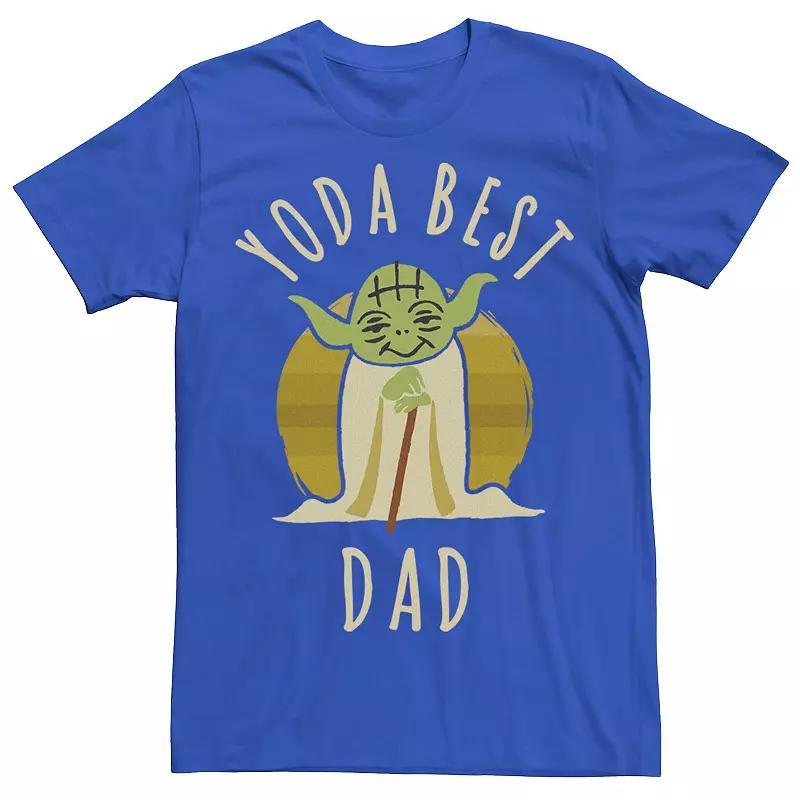 Mens Star Wars Yoda Best Dad Cartoon Yoda Tee Product Image