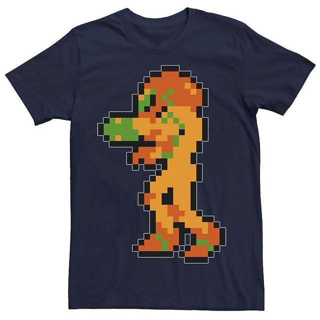 Mens Nintendo Samus Suit Colorful Pixelated Tee Blue Product Image