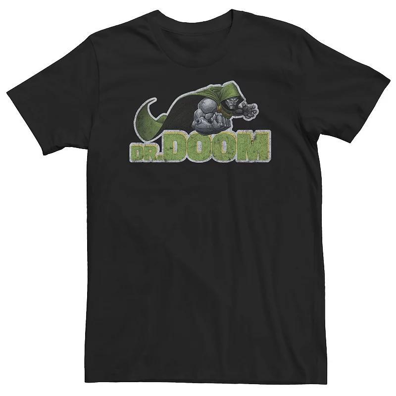 Big & Tall Marvel Dr. Doom Metal Armor Distressed Text Tee, Mens Product Image