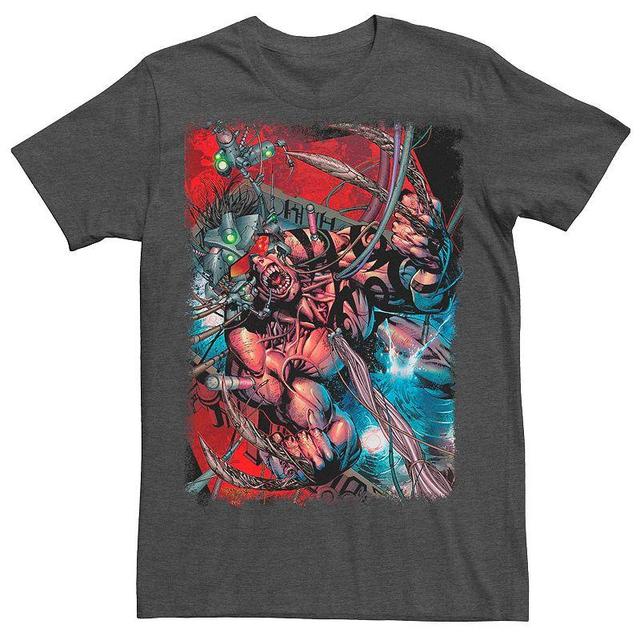 Mens Marvel Crazy Wolverine Science Experiment Tee Grey Heather Product Image