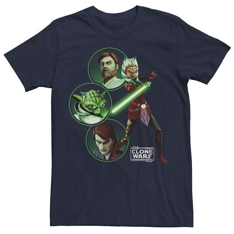 Mens Star Wars: Clone Wars Light Side Group Shot Tee Blue Product Image