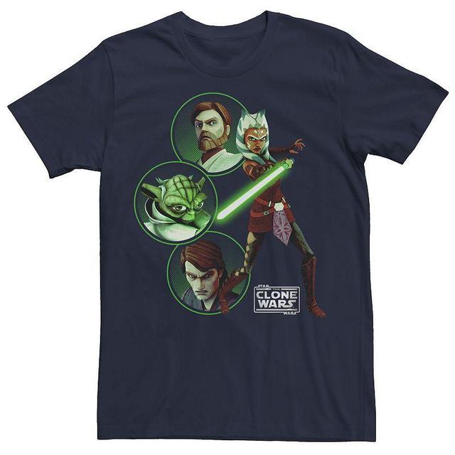 Mens Star Wars: Clone Wars Light Side Group Shot Tee Blue Product Image