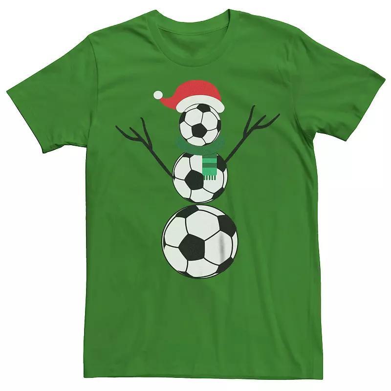 Mens Christmas Soccer Snowman Graphic Tee Product Image