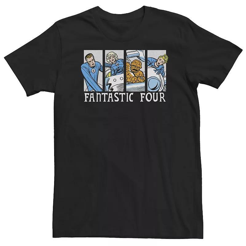 Big & Tall Marvel Fantastic Four Group Shot Comic Themed Panels Tee, Mens Product Image