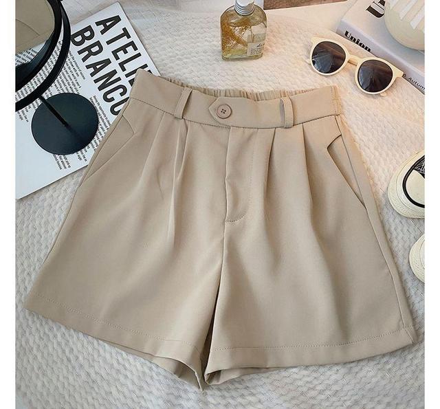 High Waist Plain Shorts Product Image