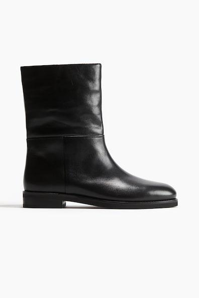 Calf-High Leather Boots Product Image