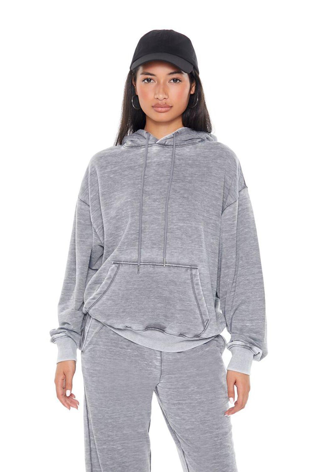 Mineral Wash Fleece Hoodie | Forever 21 Product Image