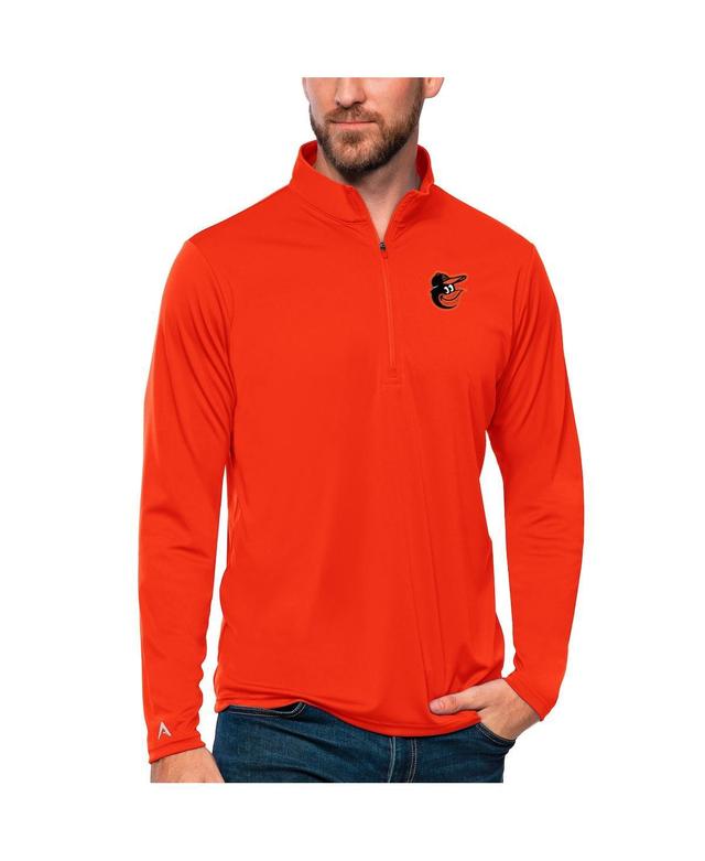 Antigua Mens Orange Baltimore Orioles Tribute Quarter-Zip Pullover Top Product Image