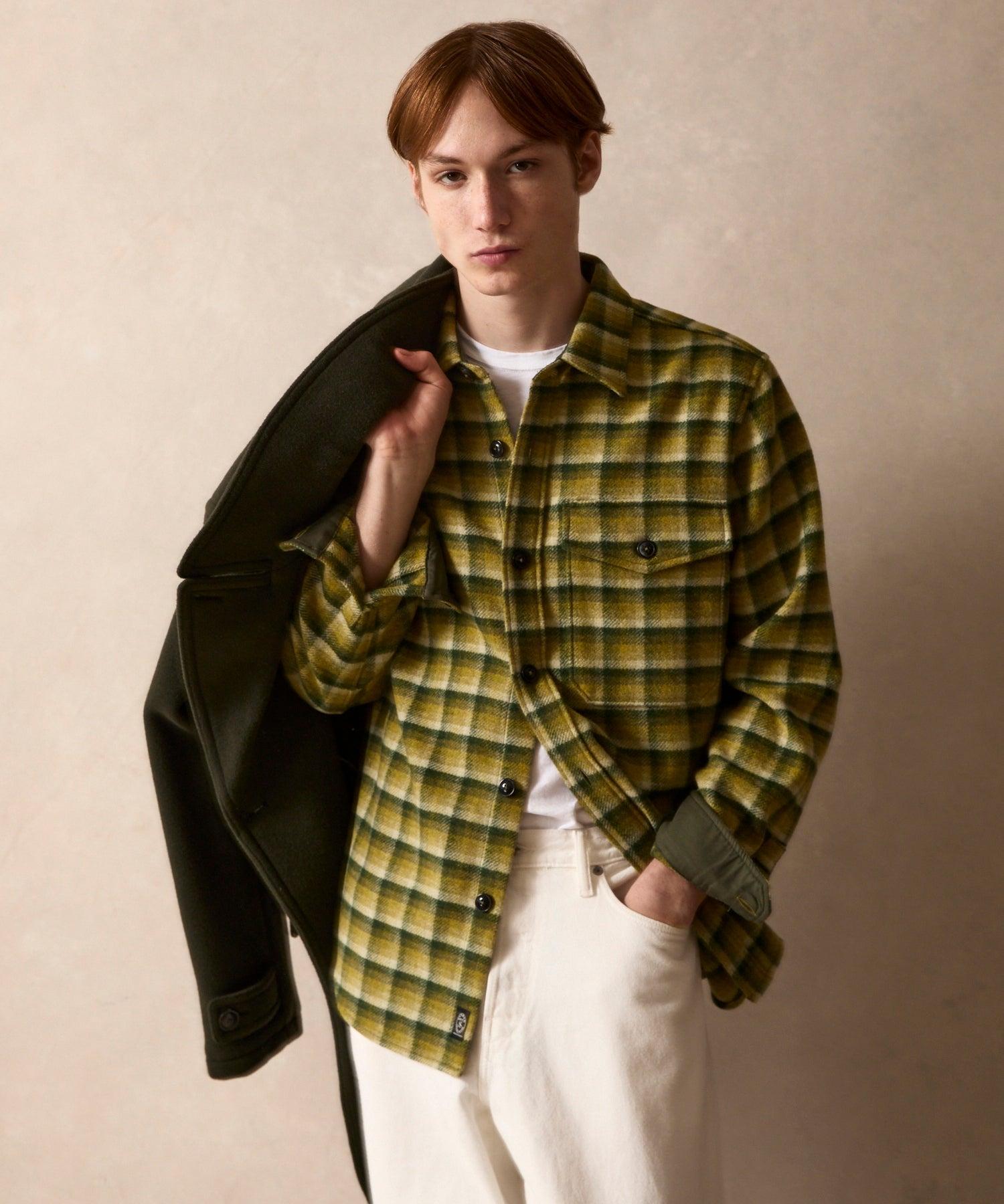 Wool Plaid Utility Shirt Jacket Product Image