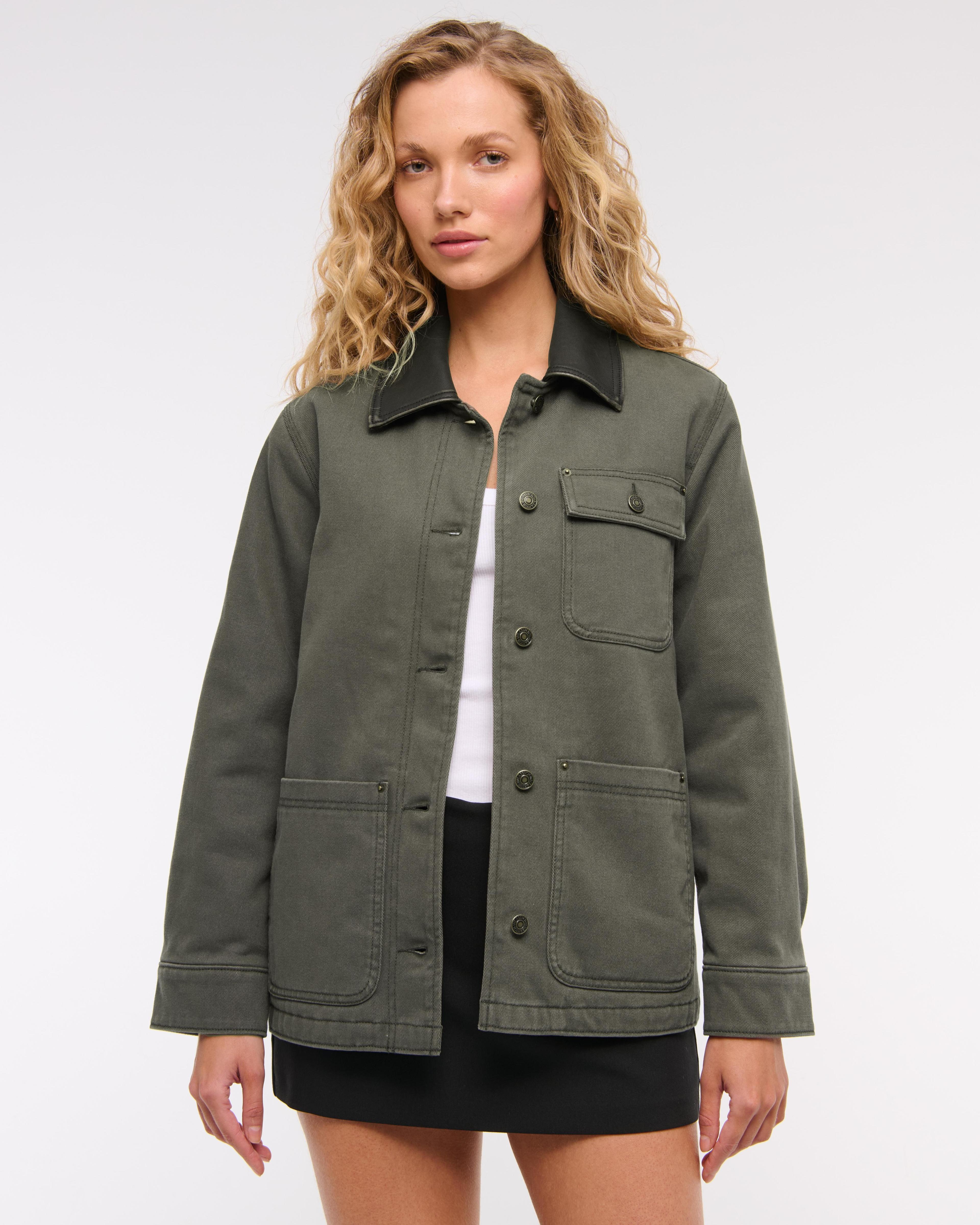 Mid-Length Twill Workwear Jacket Product Image