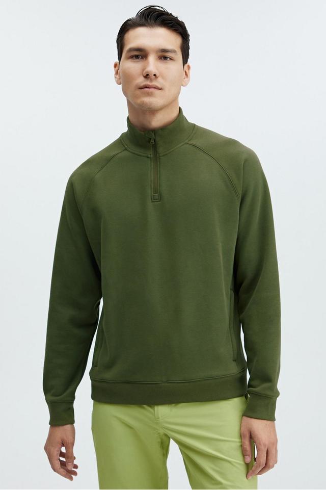 Fabletics Men The Go-To 1/4 Zip male Olive Green Size L Product Image