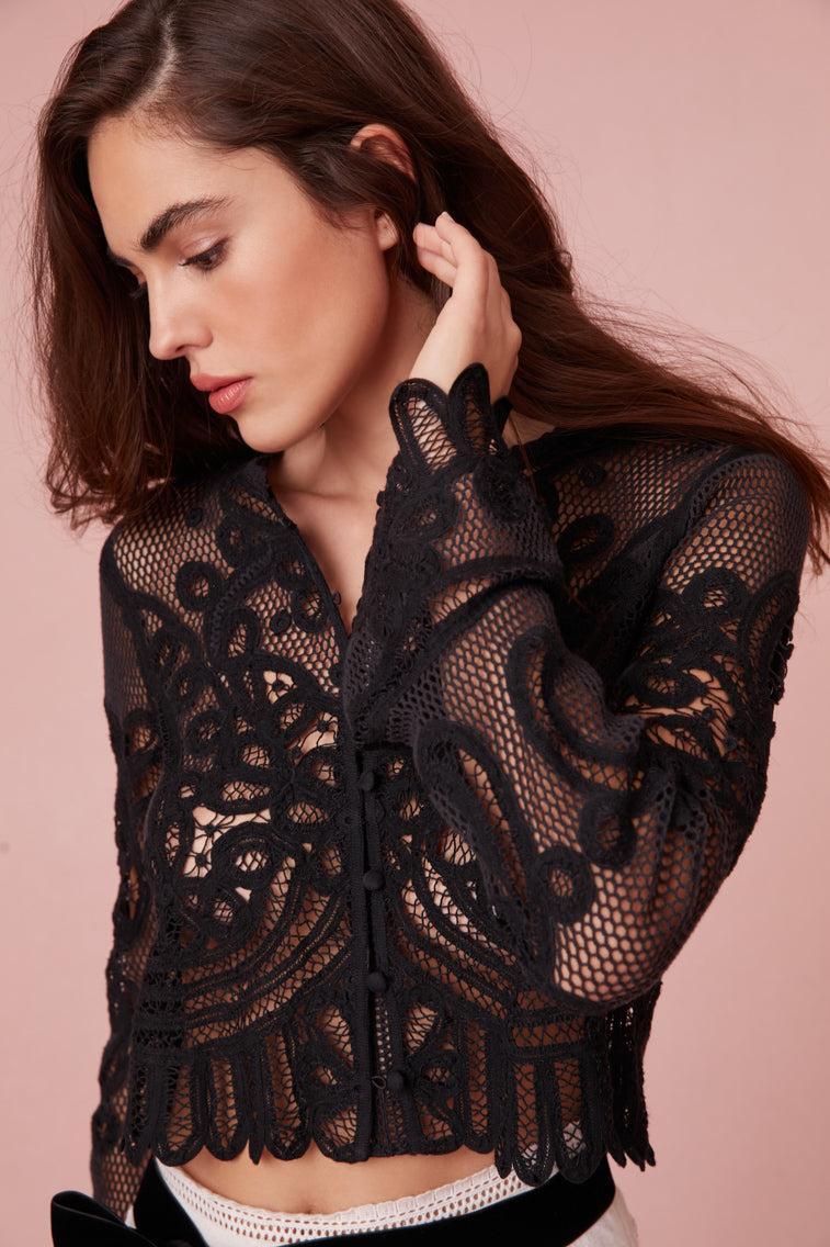 Rinko Scalloped Sheer Lace Top product image