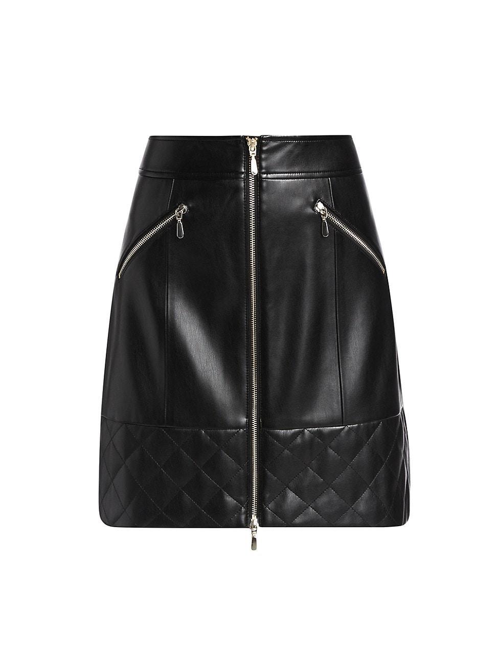 Womens Wanda Vegan Leather Miniskirt Product Image