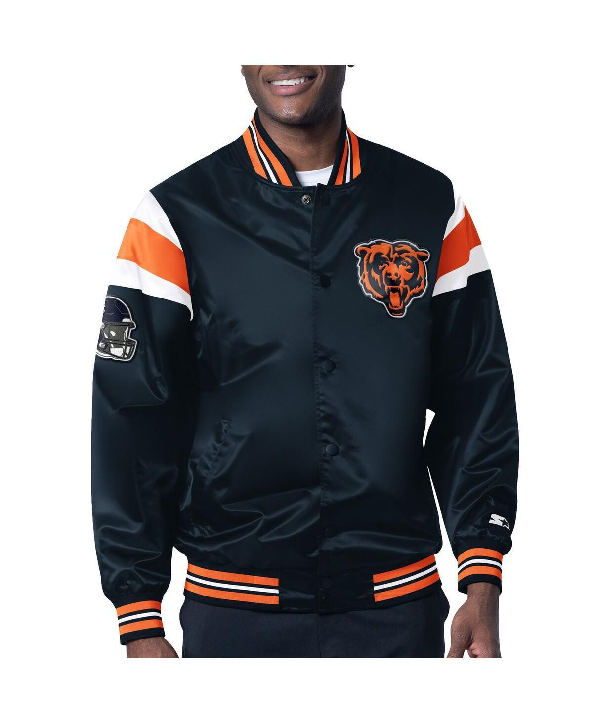 Mens Starter Black Las Vegas Raiders Satin Full-Snap Varsity Jacket Product Image