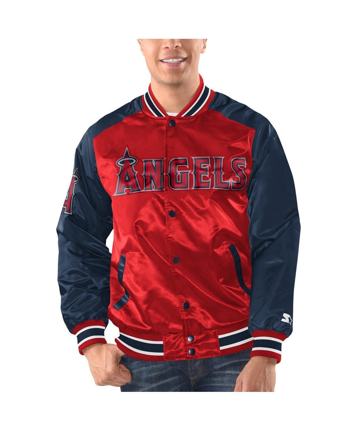 Mens Starter /Navy Los Angeles Angels Varsity Satin Full-Snap Jacket Product Image