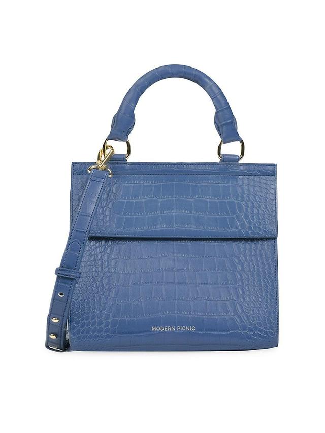 Womens Mini Luncher Croc-Embossed Vegan Leather Bag Product Image