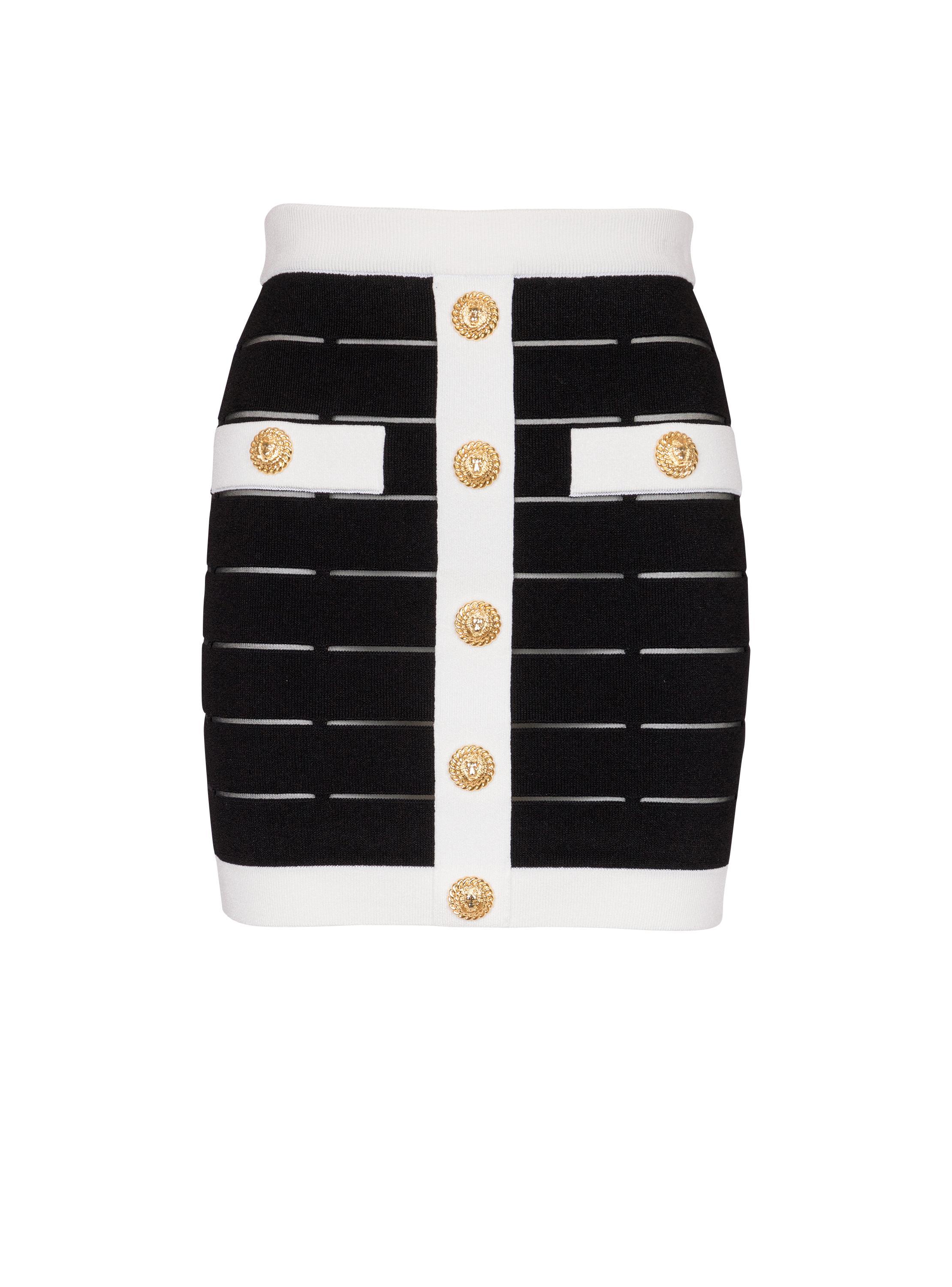 Two-tone buttoned knit skirt Product Image