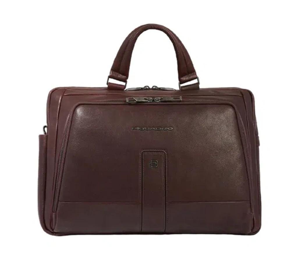 PIQUADRO Work Briefcase For Pc And Ipad Pro 12.9" In Brown Product Image