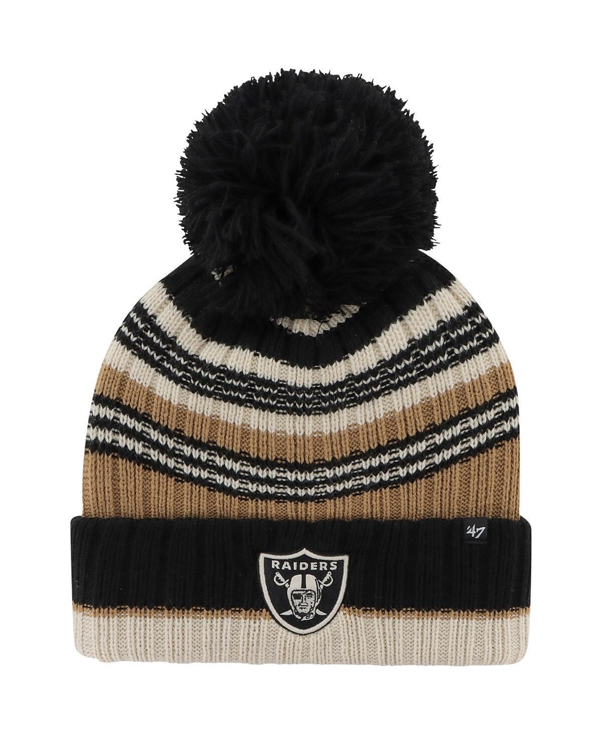 Womens 47 Natural Las Vegas Raiders Barista Cuffed Knit Hat with Pom Product Image