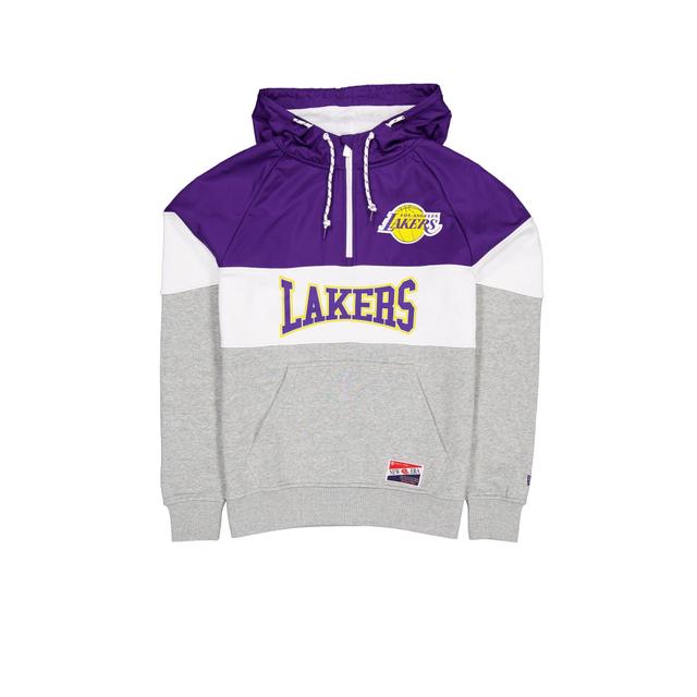 Los Angeles Lakers Throwback Color Block Hoodie Male Product Image