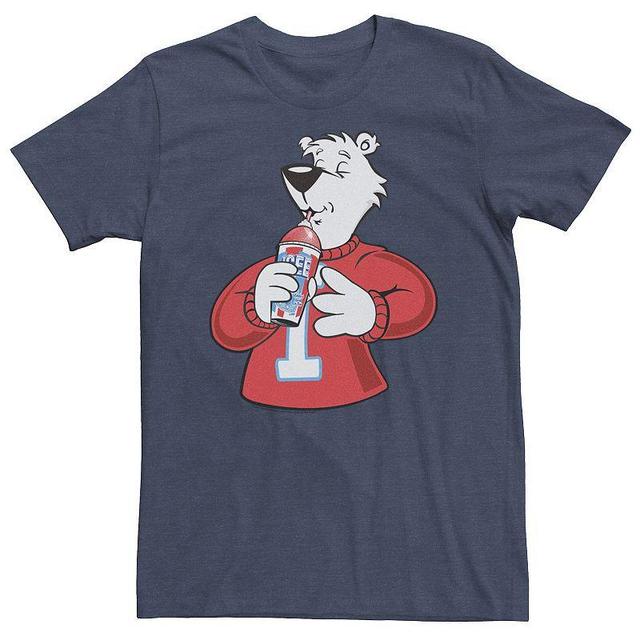 Big & Tall ICEE Polar Bear Sipping A Cold Drink Portrait Tee, Mens Navy Grey Product Image