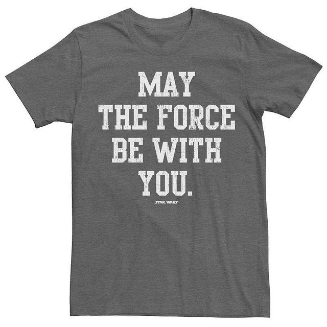 Mens Star Wars May The Force Be With You Short Sleeve Tee Dark Grey Product Image