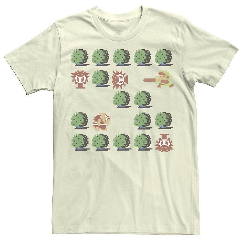 Mens Nintendo Zelda Retro 8-Bit Bushes Tee Grey Product Image