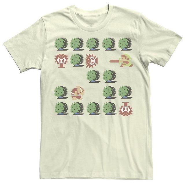 Mens Nintendo Zelda Retro 8-Bit Bushes Tee Grey Product Image