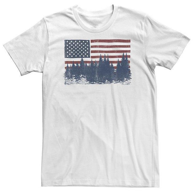 Big & Tall Americana Flag and Forest Silhouette Tee, Mens Product Image