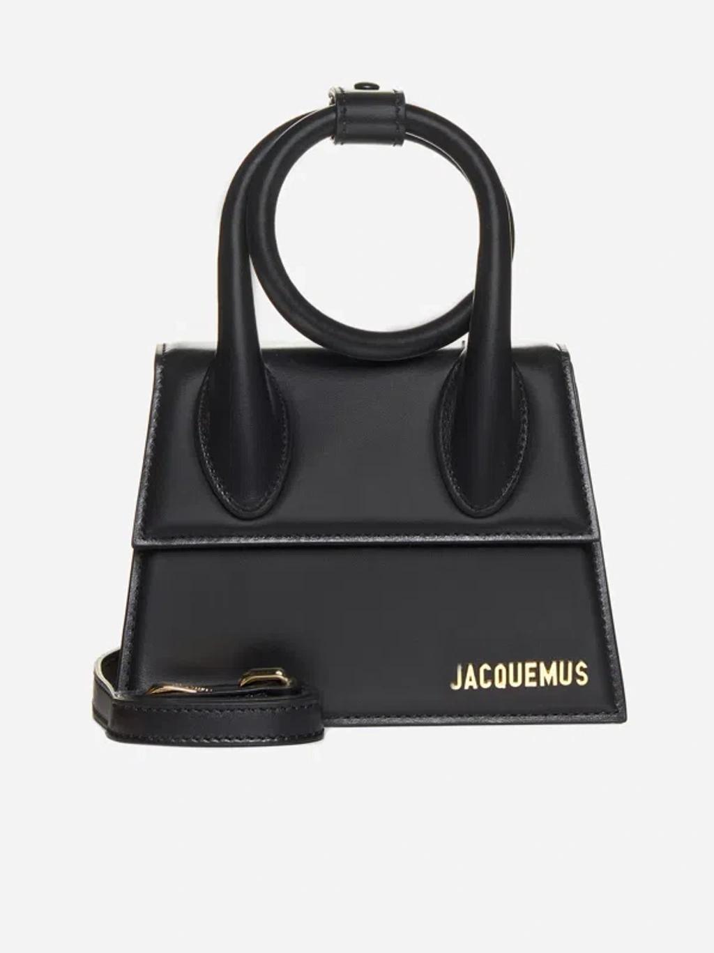 JACQUEMUS Le Chiquito Noeud Leather Bag In Black Product Image