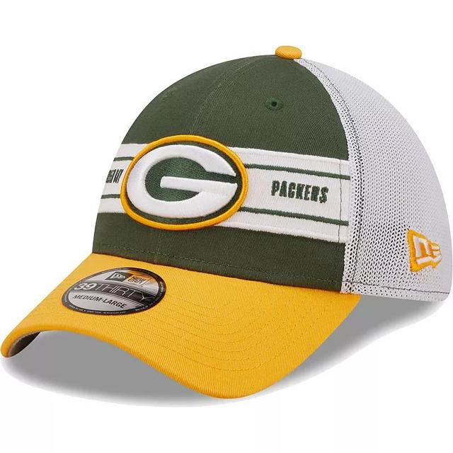 Mens New Era Green Green Bay Packers Team Banded 39THIRTY Flex Hat - Green Product Image