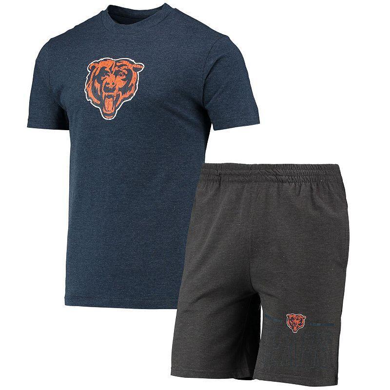 Mens Concepts Sport Charcoal/Navy Chicago Bears Meter T-Shirt & Shorts Sleep Set Product Image